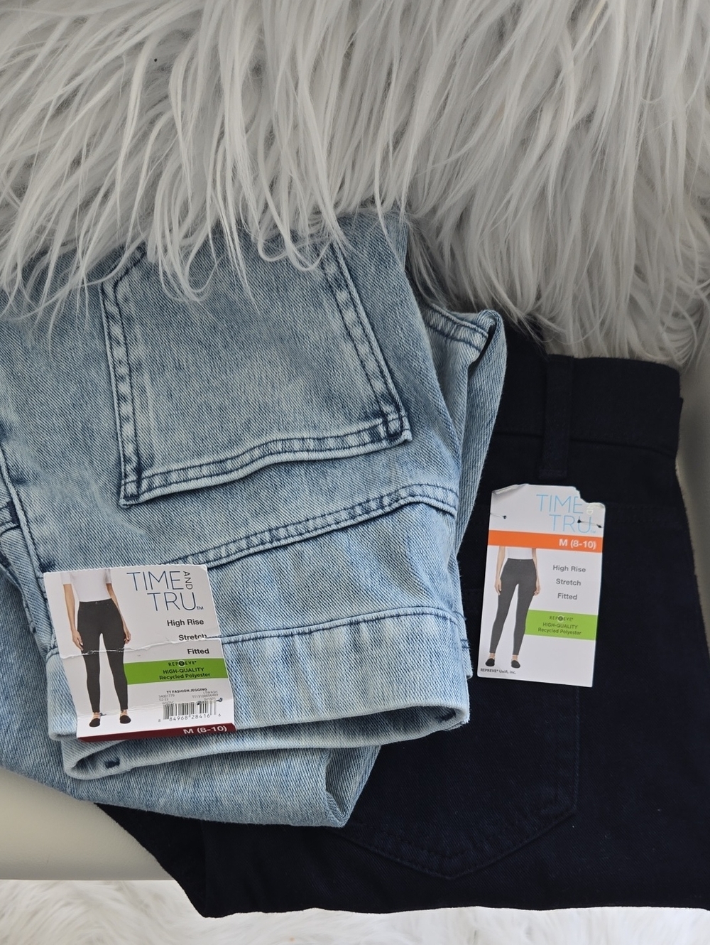 Time and Tru High-Rise Jeans in Light Wash and Dark Indigo